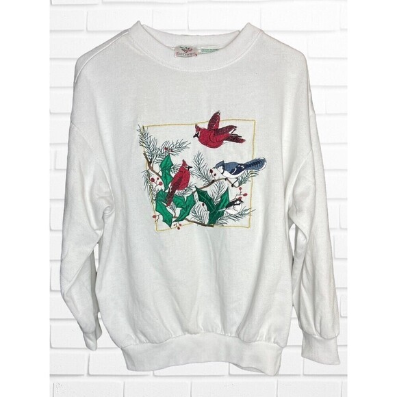 Vintage Nutcracker Women's Medium Crewneck Christmas Bird Xmas Sweatshirt Winter - Picture 1 of 7